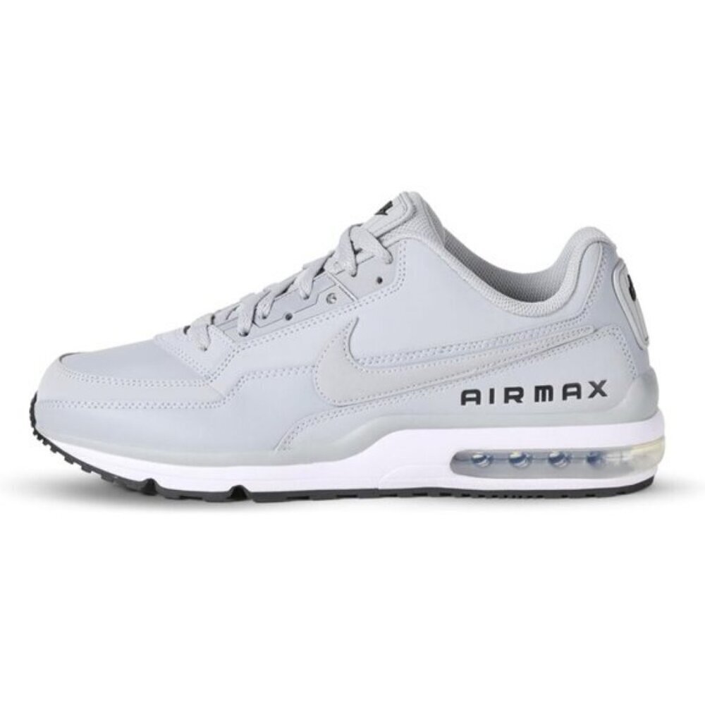 ⚡Nike Men’s Wolf Grey/Wolf Grey/White/Black Leather Premium Running Sneakers